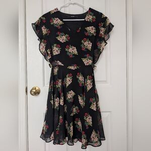GUESS Floral Black Dress w/ adjustable waist